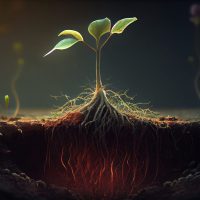 New life sprouts from green seedling in nature ,generative artificial intelligence